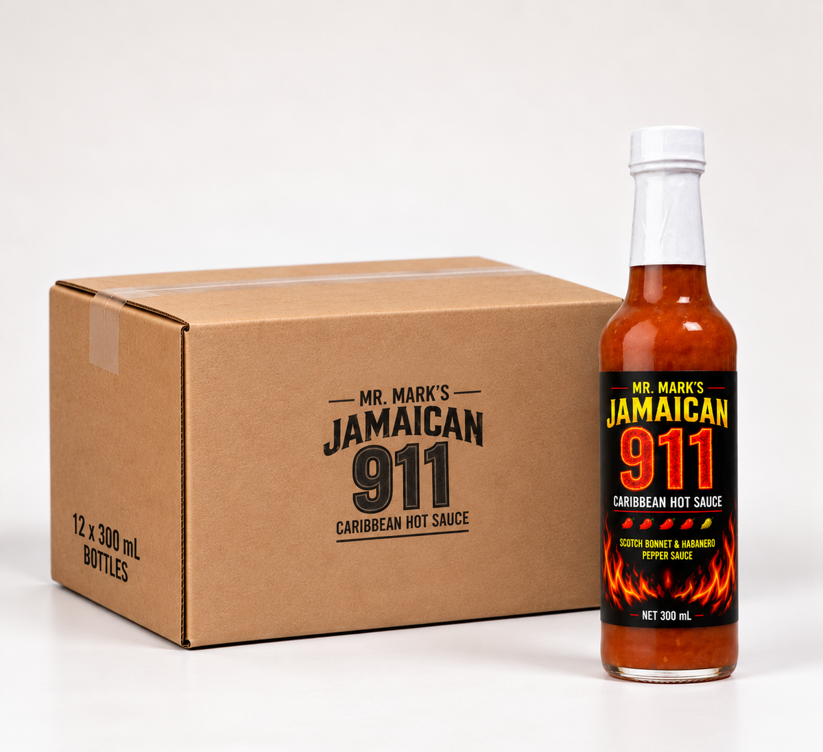 Jamaican 911 Hot Sauce Case of 12 x 300ml bottles